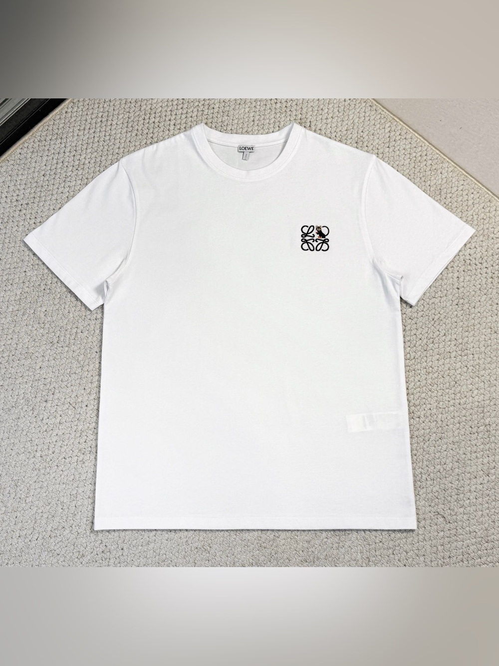 Loewe White Tee with Black Anagram Chest Logo